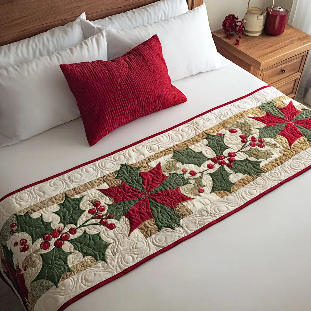 Tinsel Magic Quilted Bed Runner Tinsel Magic Shine Christmas Gift for Grandma