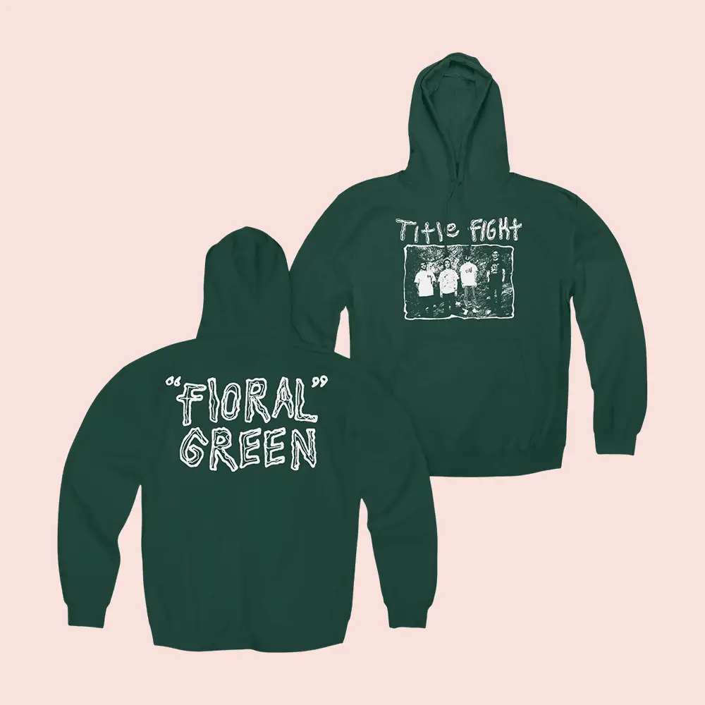 Title Fight Merch Floral Green Photo Hoodie Title Fight Floral Green Merch Gift For Rock Lovers