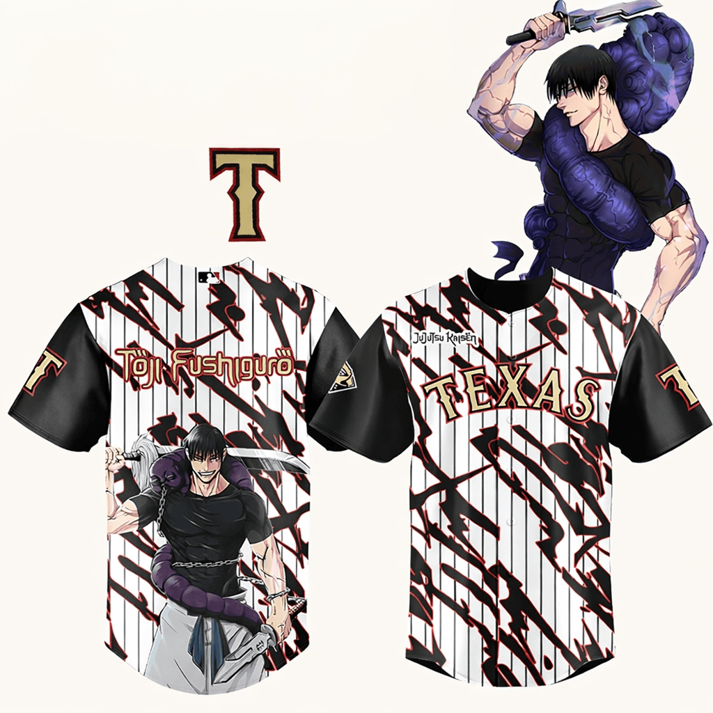 Toji Fushiguro Texas Rangers Jujutsu Kaisen 2026 Jersey Rangers Merch Gifts For Baseball Fans