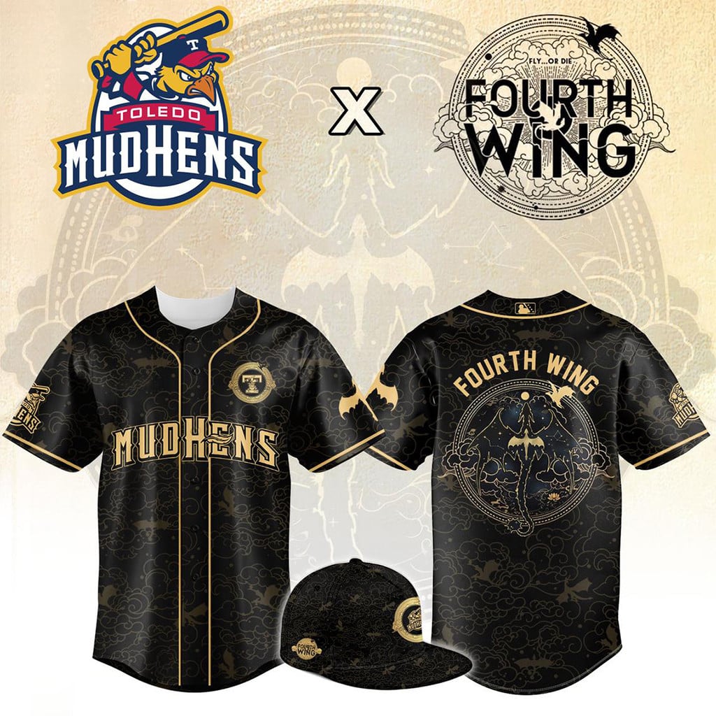 Toledo Mud Hens X Fourth Wing Game Night 2026 Baseball Jersey Toledo Mud Hens Merch Fan Gifts