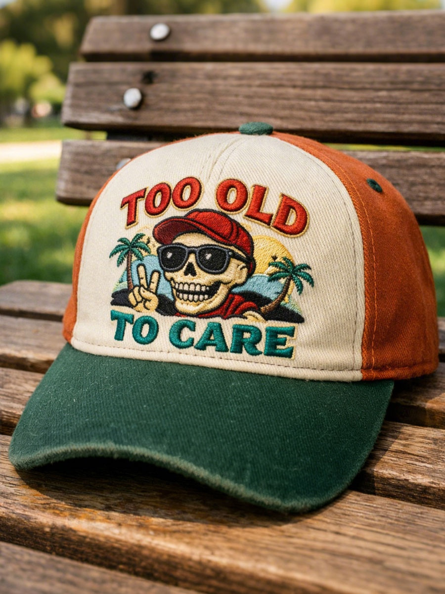 Too Old To Care Hat Funny Skeleton Baseball Cap Father's Day Gifts Ideas For Grandpa Too Old To Care Hat Funny Skeleton Baseball Cap Father's Day Gifts Ideas For Grandpa - Image 1