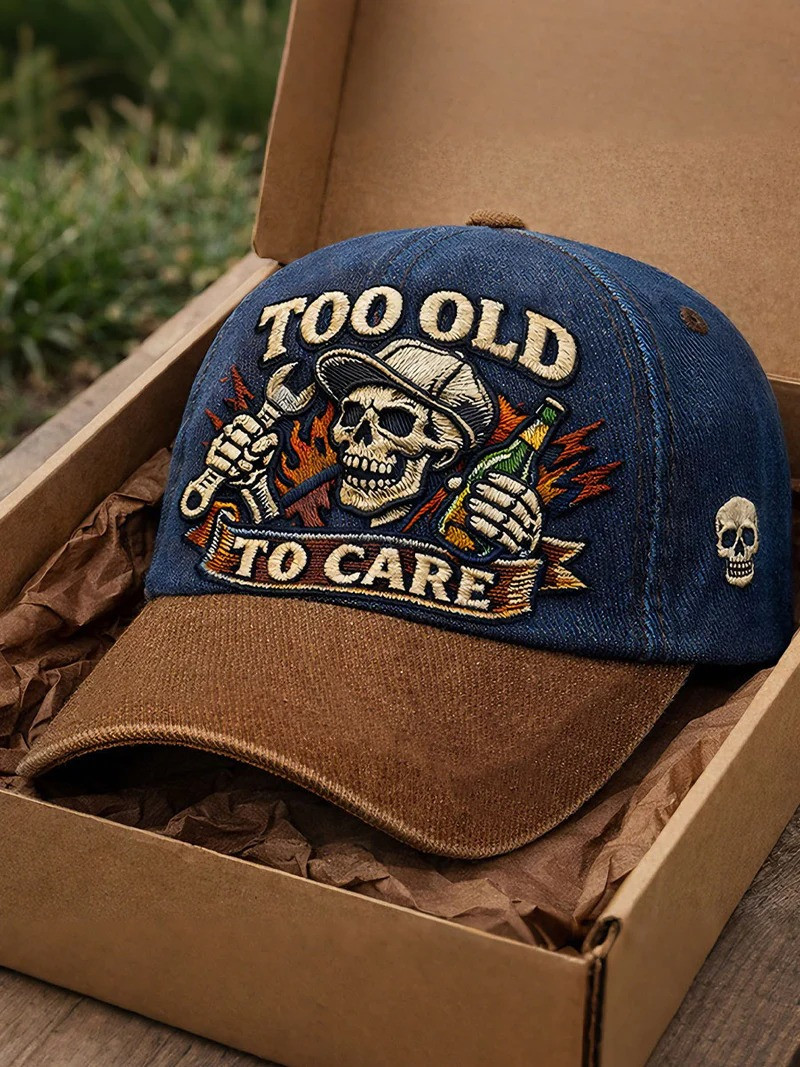 Too Old Too Care Patriotic Skull Hat Grumpy Old Men Baseball Cap Patriotic Veteran Gift