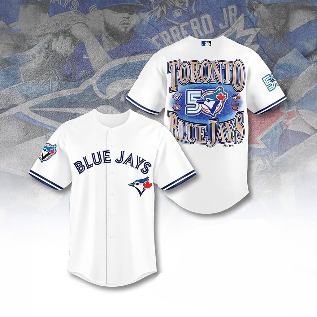 Toronto Blue Jays 50th Anniversary Baseball Jersey Jays Merch Baseball Lover Gift Ideas