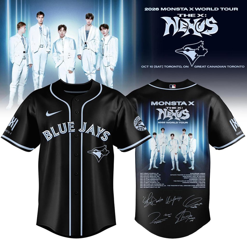 Toronto Blue Jays x Monsta X World Tour 2026 The X Nexus Baseball Jersey Jays Merch For Fan