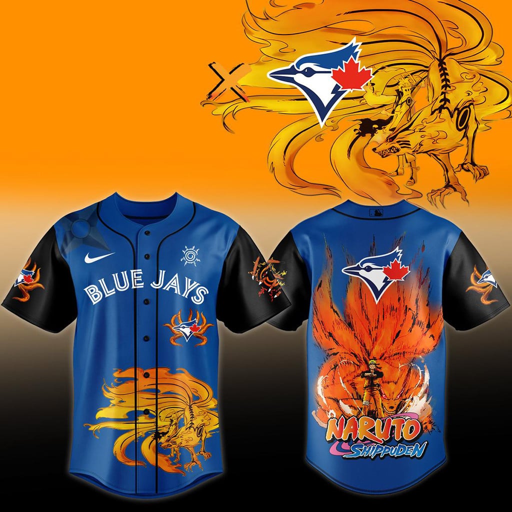 Toronto Blue Jays x Naruto Shippuden 2026 Kurama Baseball Jersey Jays Merch Gifts For Fan