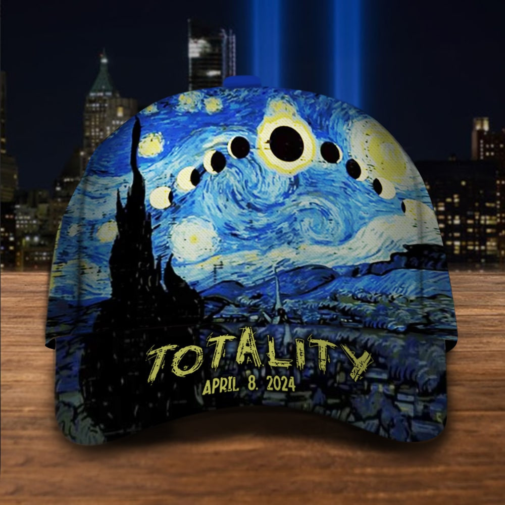 Totality April 8 2024 Van Gogh Starry Night Art Hat Total Solar Eclipse 2024 Hat Merch