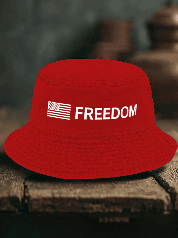 TPUSA Unisex Freedom Letter Design American Flag Cotton Design Hats Wear Red on October 14th