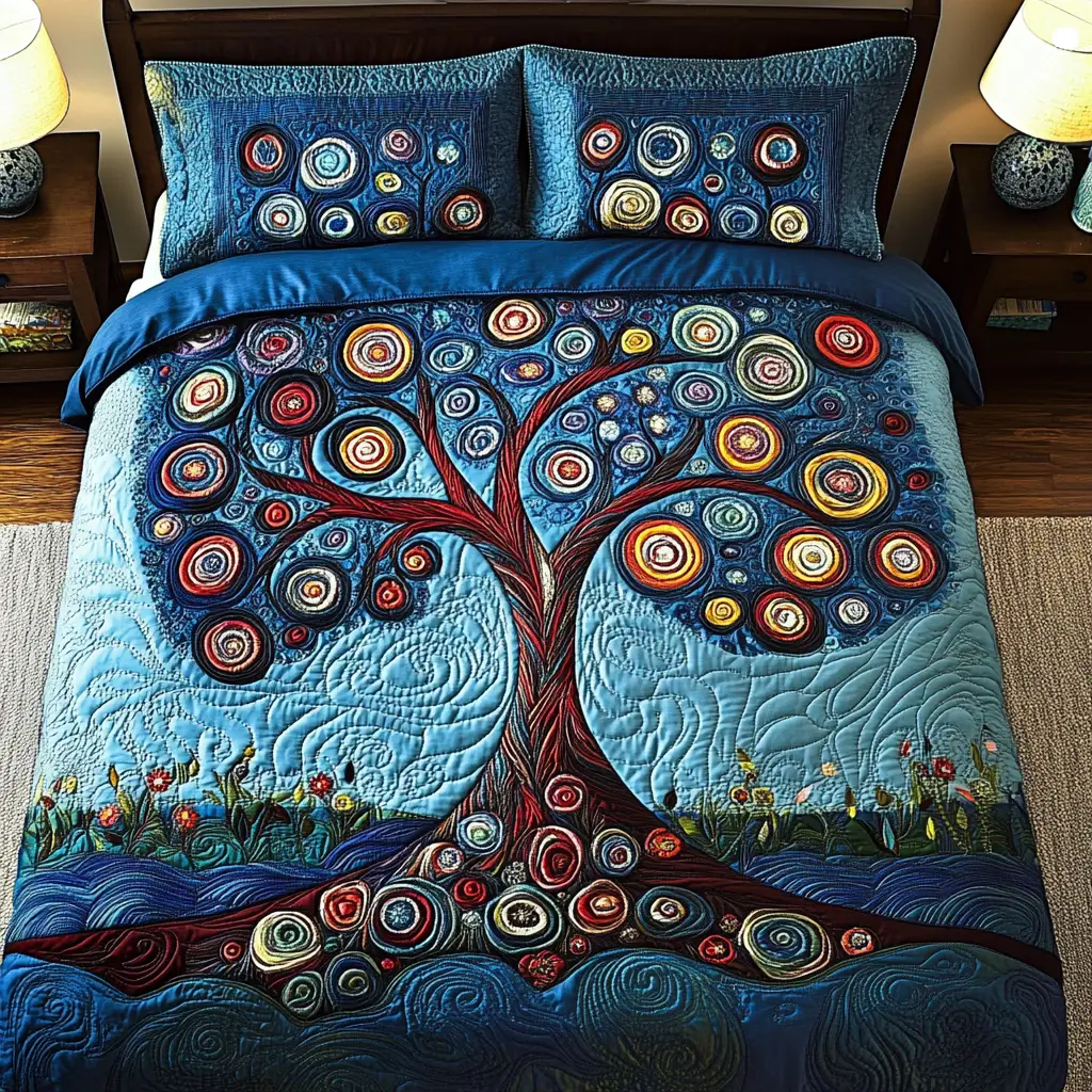 Tranquil Nature Quilted Bedding Set Perfect Bedding Gift Set for Family and Friends Tranquil Nature Quilted Bedding Set Perfect Bedding Gift Set for Family and Friends - Image 1