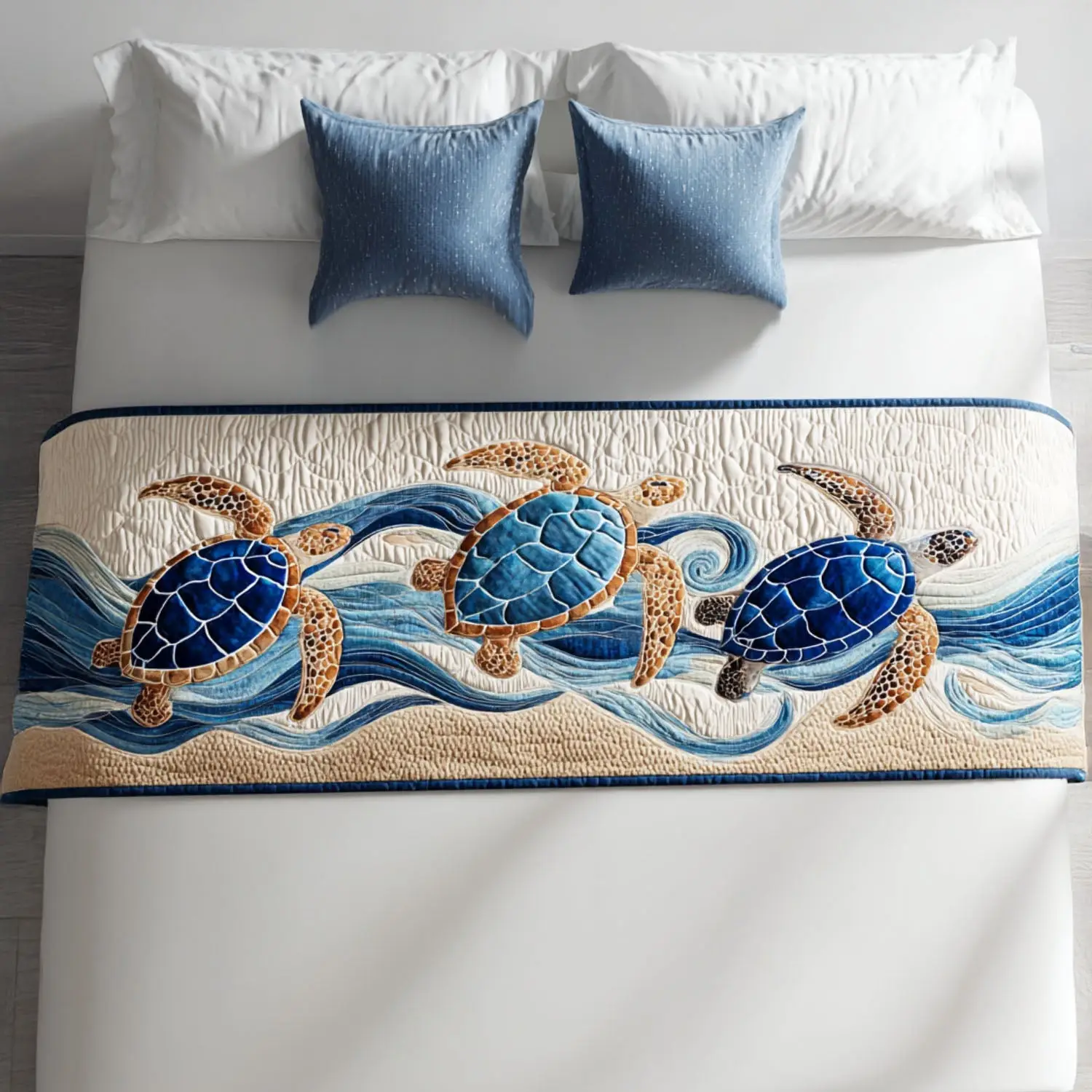 Tranquil Trek Quilted Bed Runner Tranquil Trek Journey Calming Home Gift