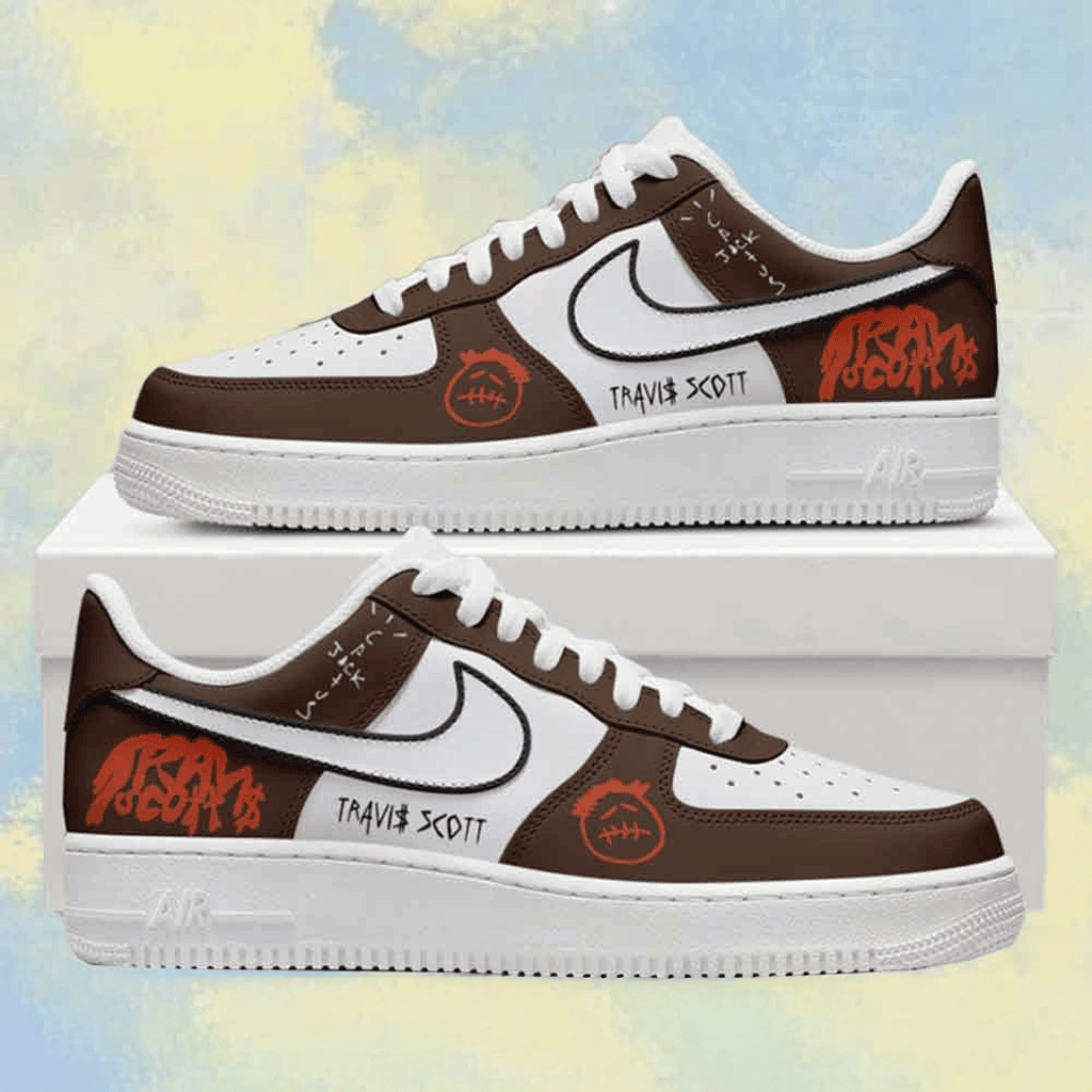 Travis Scott Cactus Jack Custom Air Force 1 Sneakers Shoes Travis Scott Merch Best Fan Gifts