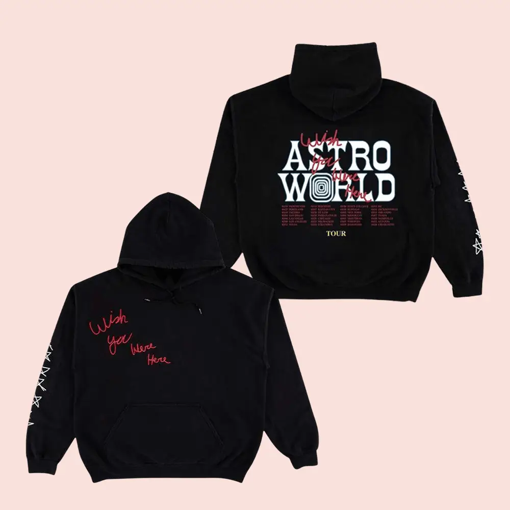 Travis Scott Merch AstroWorld Wish You Were Here Tour Hoodie Travis Scott Tour Merch Gifts