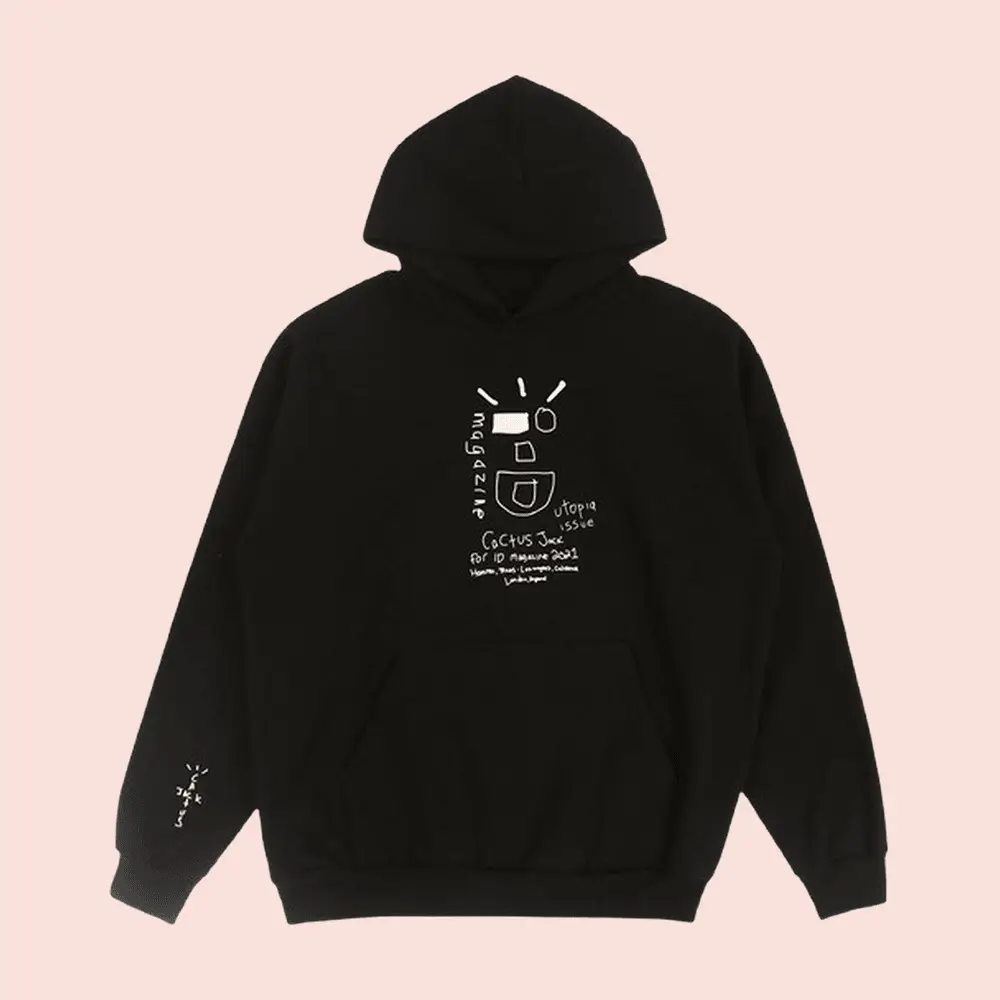 Travis Scott Merch Cactus Wink Hoodie BlackBest Gift For Hip Hop Fan