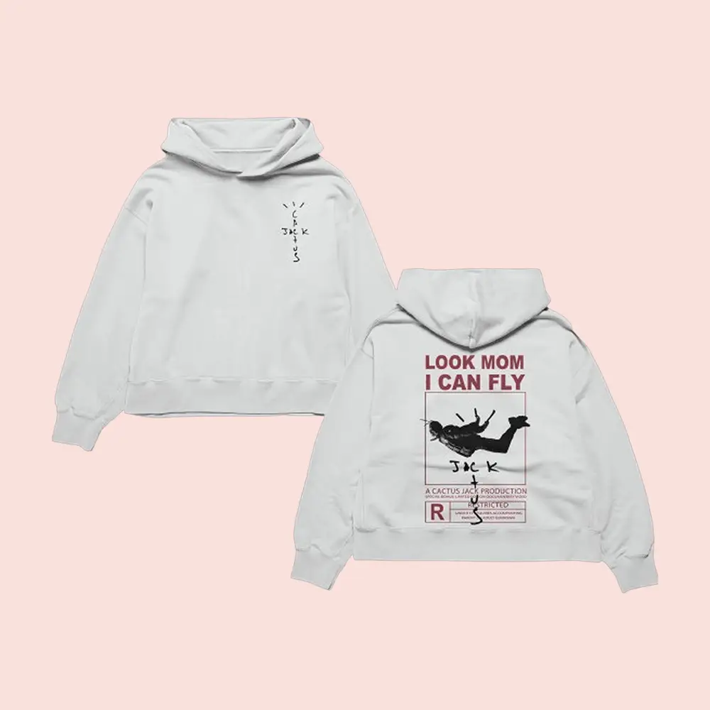 Travis Scott Merch Look Mom I Can Fly Hoodie Best Gift For Hip Hop Fan