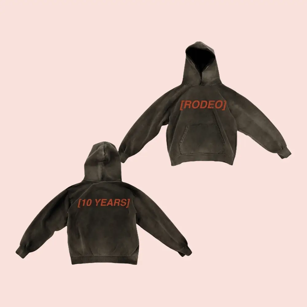 Travis Scott Merch Rodeo 10 Years Logo Hoodie Travis Scott Rodeo Merch Gifts For Rap Lovers