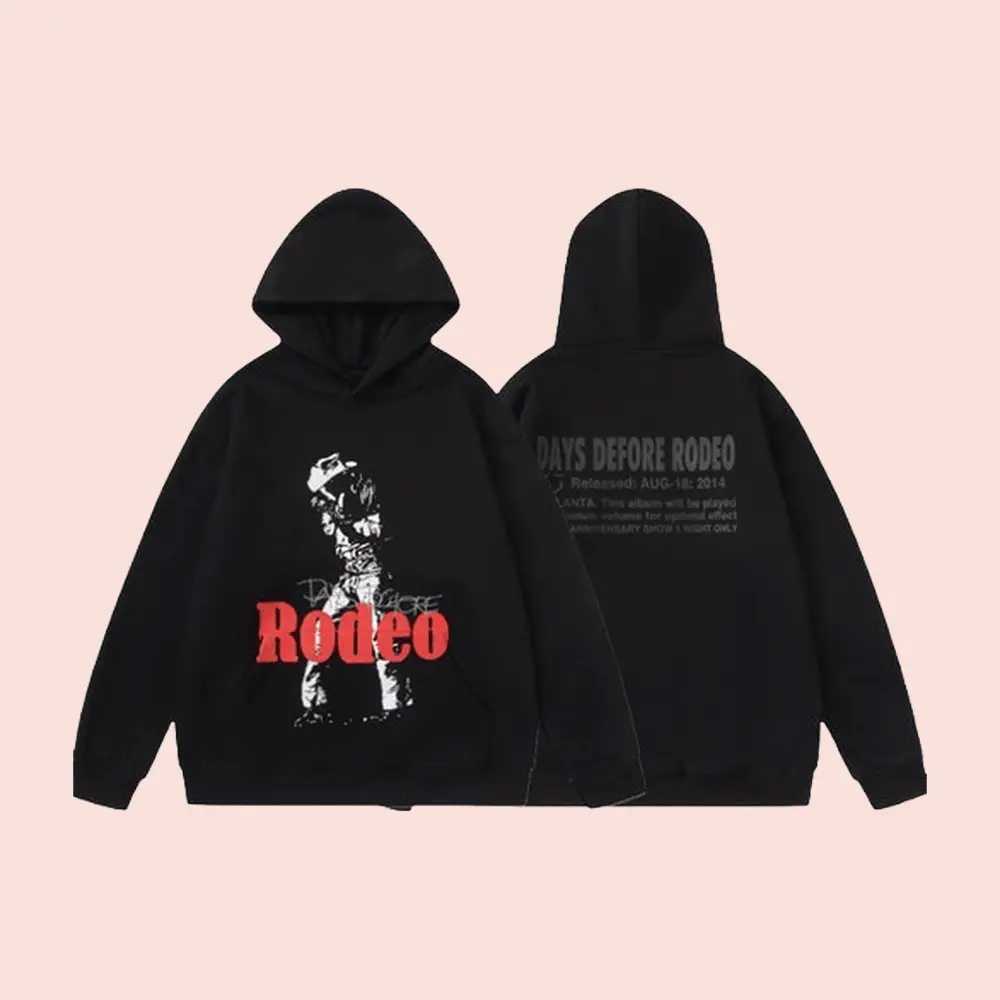 Travis Scott Merch Rodeo Hoodie Black Best Gift For Hip Hop Fan