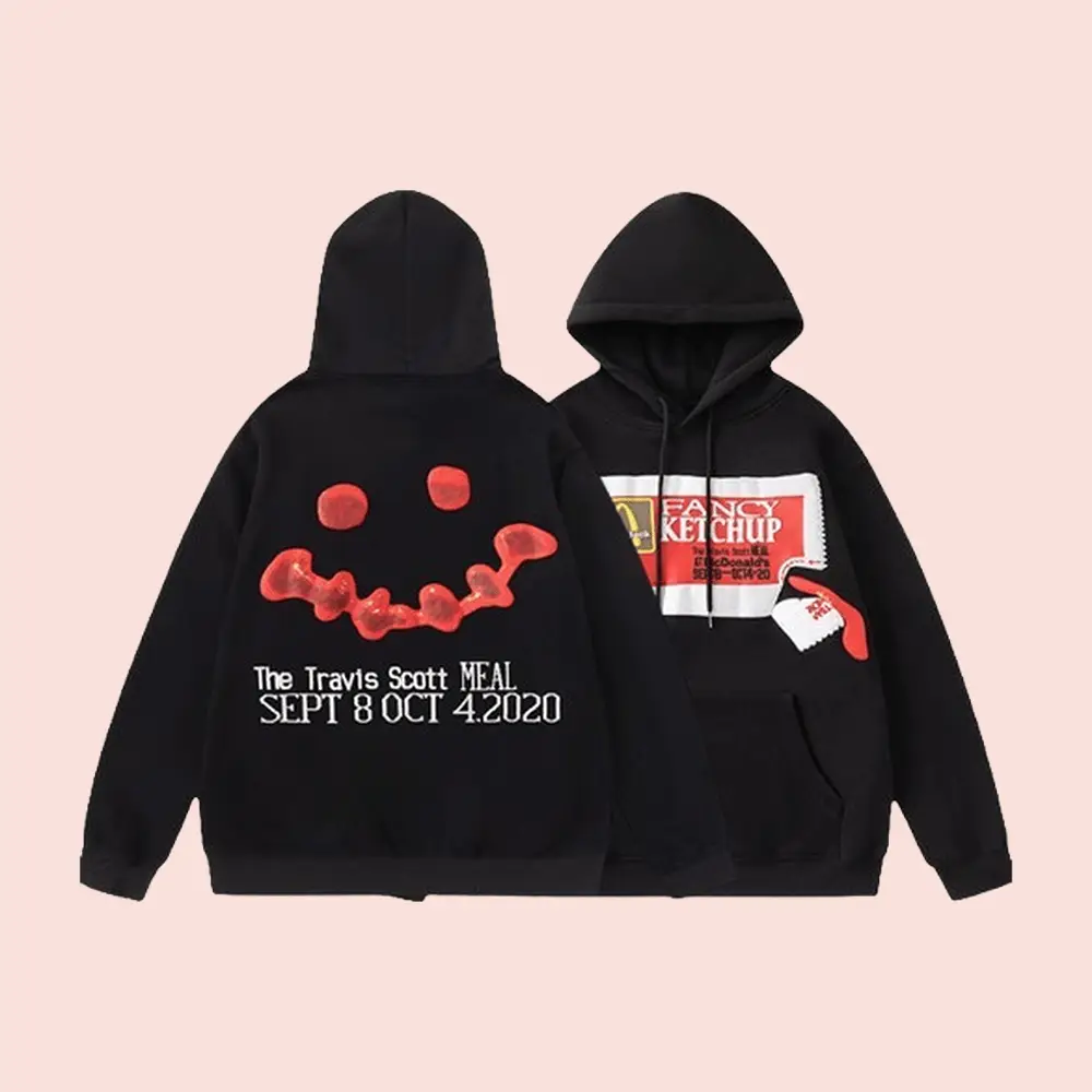 Travis Scott Merch The Travis Scott Meal Hoodie Black Presents For Hip Hop Lovers