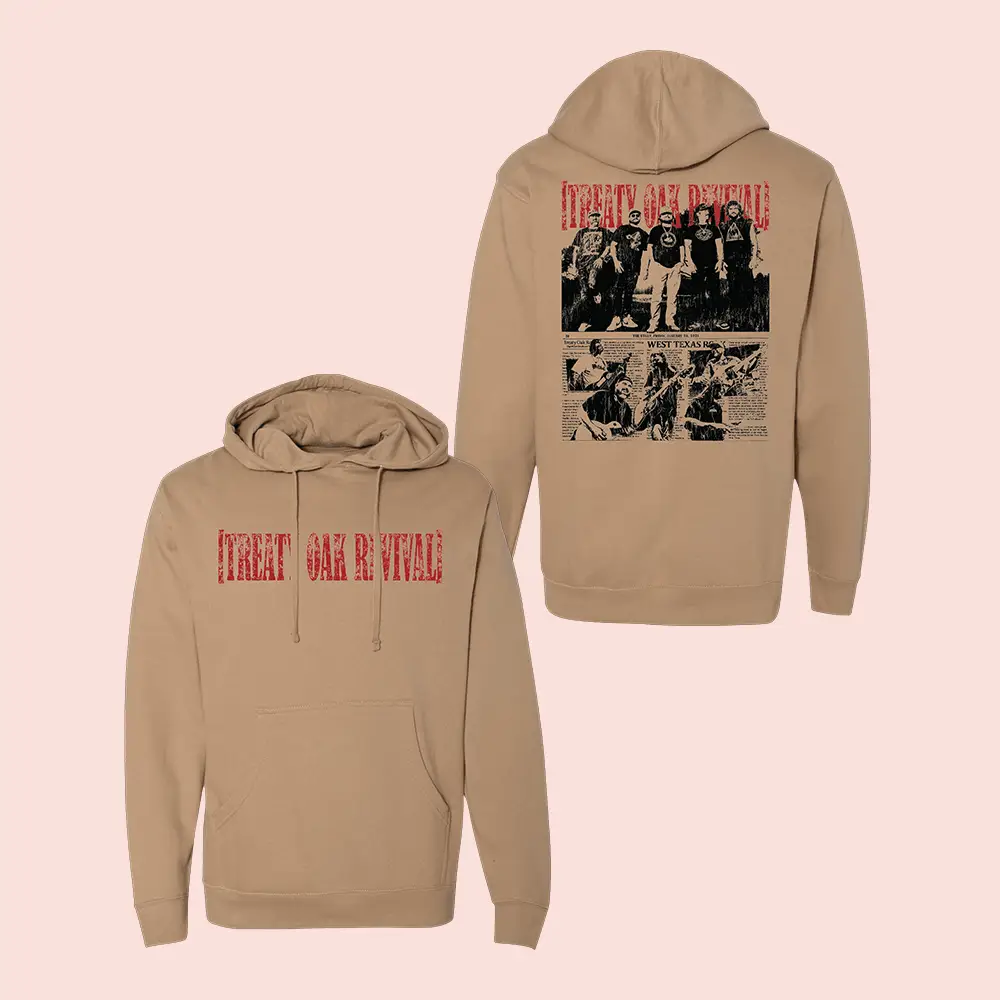 Treaty Oak Revival Merch Newspaper Hoodie Treaty Oak Revival Hoodie Cool Gifts For Rock Lovers