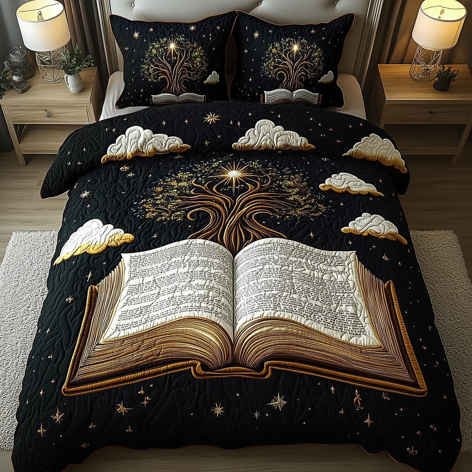 Tree Of Life Christmas Quilted Bedding Set Duvet Cover Bedspread Tree Of Life Christmas Gifts Tree Of Life Christmas Quilted Bedding Set Duvet Cover Bedspread Tree Of Life Christmas Gifts - Image 1