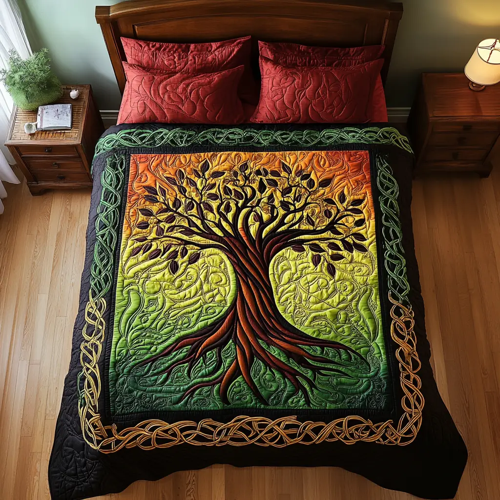 Tree of Life Duvet Cover Set Quilt Bedding Set Bedspread Best St Patrick'S Day Gifts