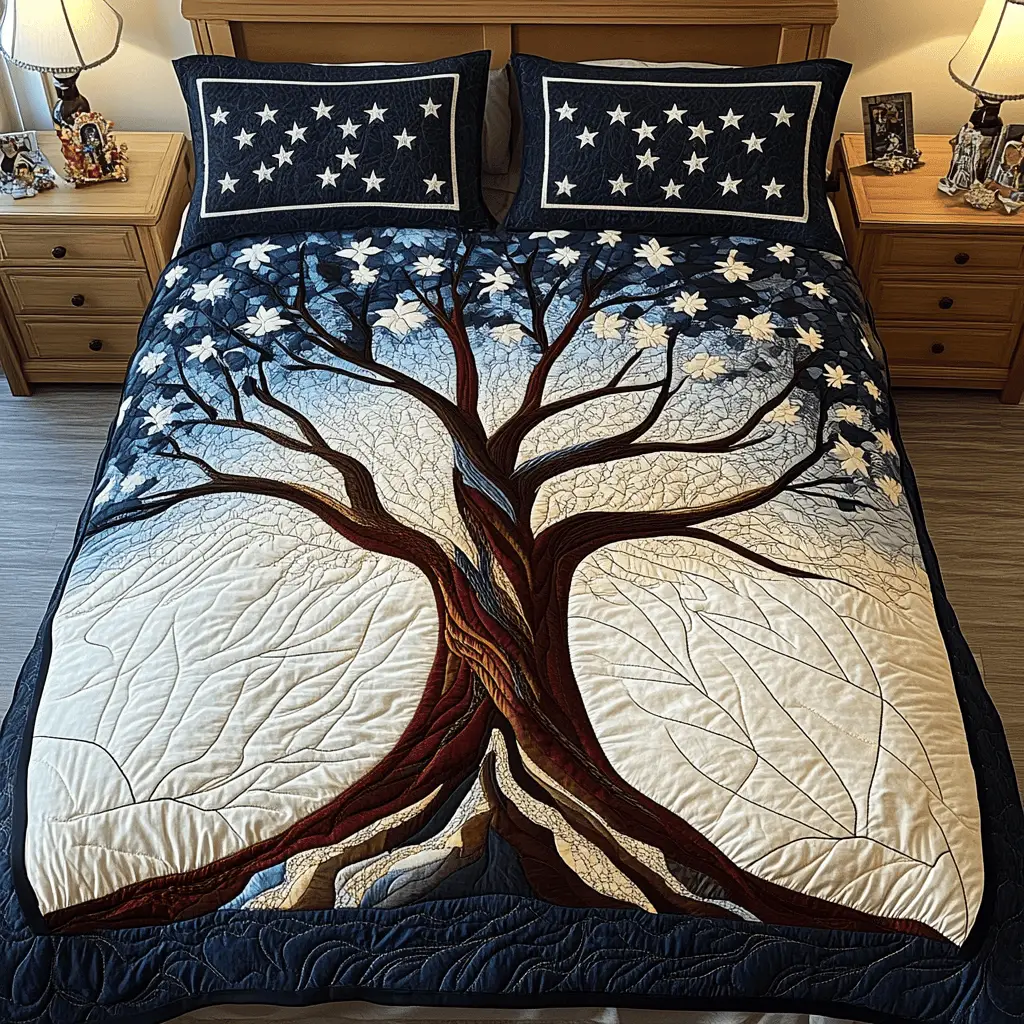 Tree Of Life Quilt Bedding Set Root And Branch Duvet Covers Gifts For Grandparents