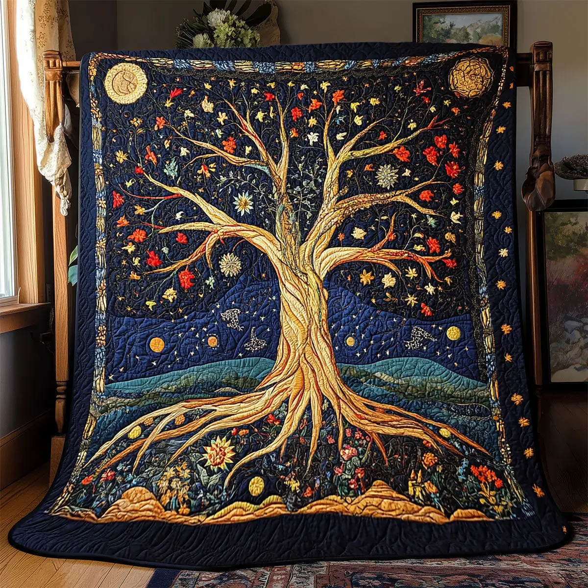 Tree Of Life Quilt Blankets Good Father's Day Presents Tree Of Life Quilt Blankets Good Father's Day Presents - Image 1