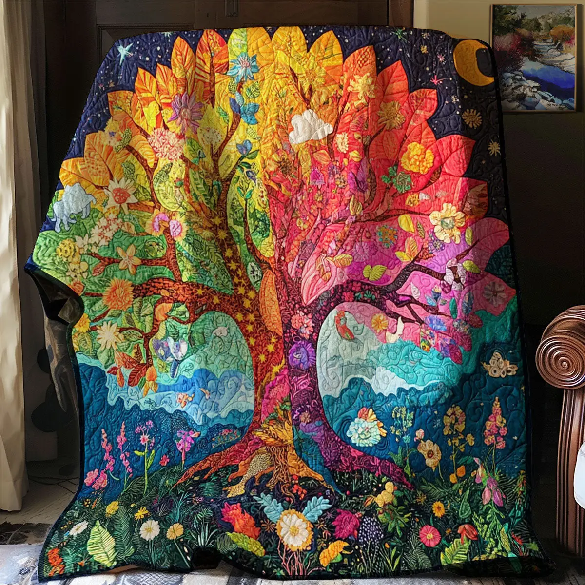 Tree Of Life Quilt Throws And Blankets Mother's Day Gifts For Grandma