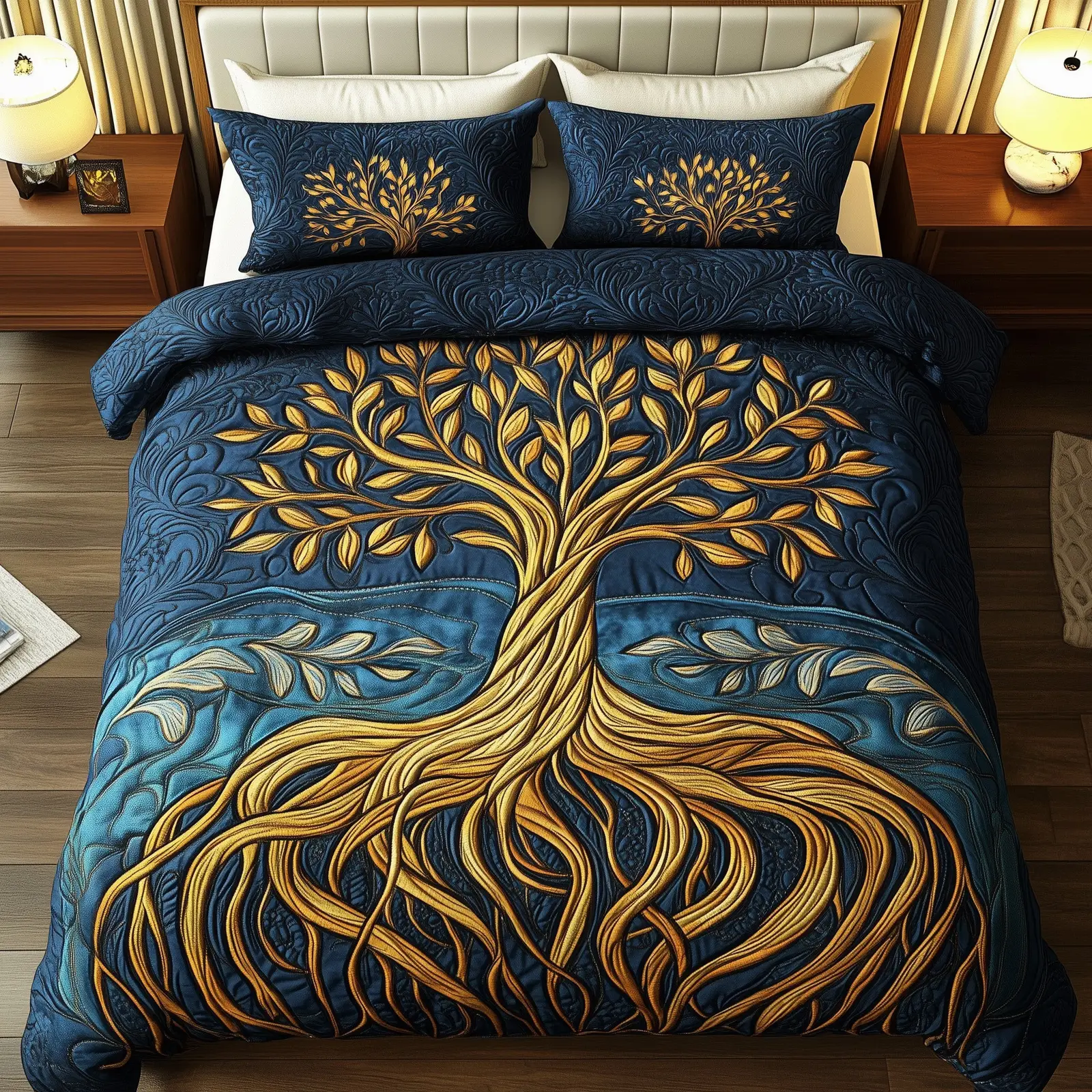 Tree Of Life Quilted Bedding Set Duvet Cover Bedspread Tree Of Life Gifts For Her