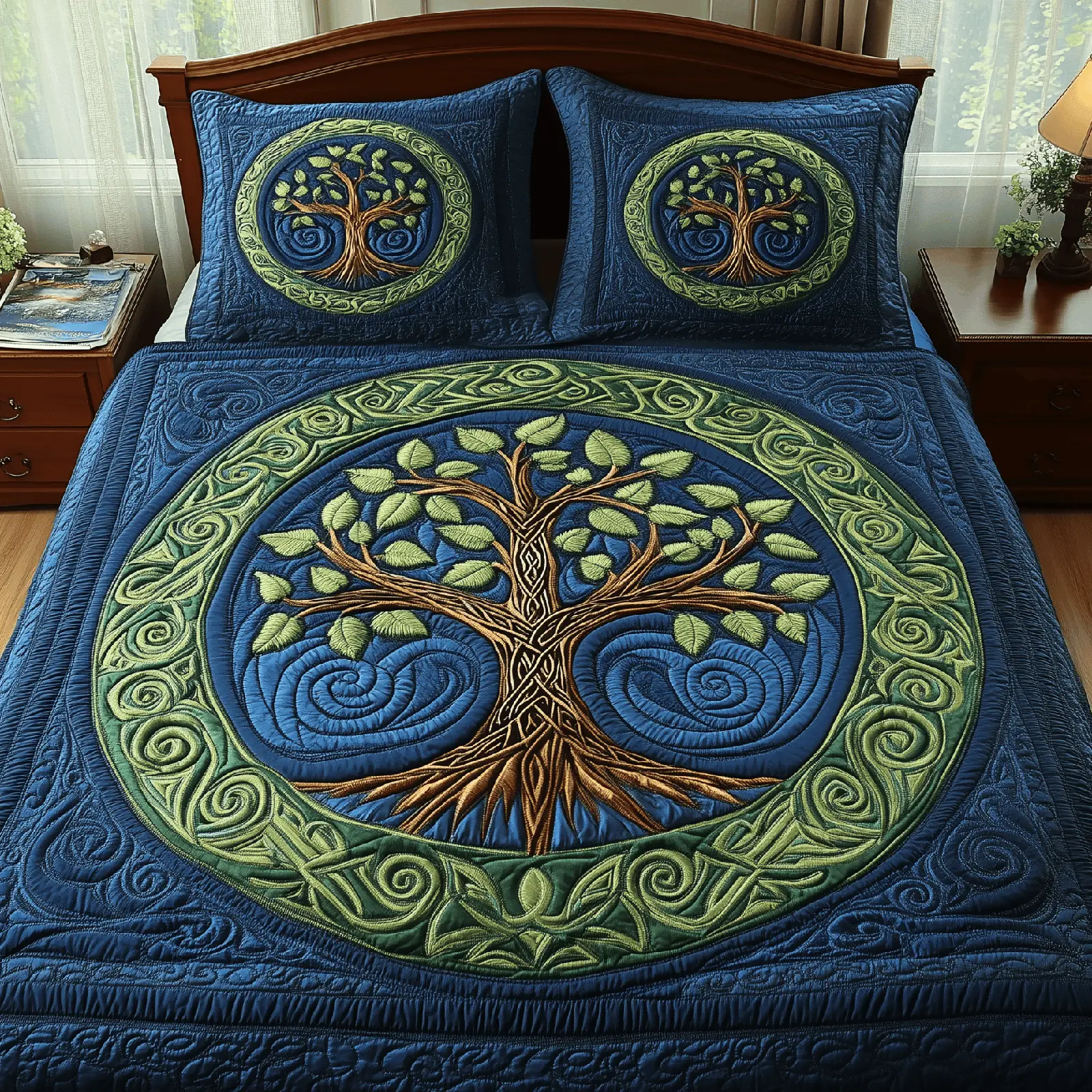 Tree Of Life Quilted Bedding Set Happy St Patrick's Day Duvet Cover Irish Presents