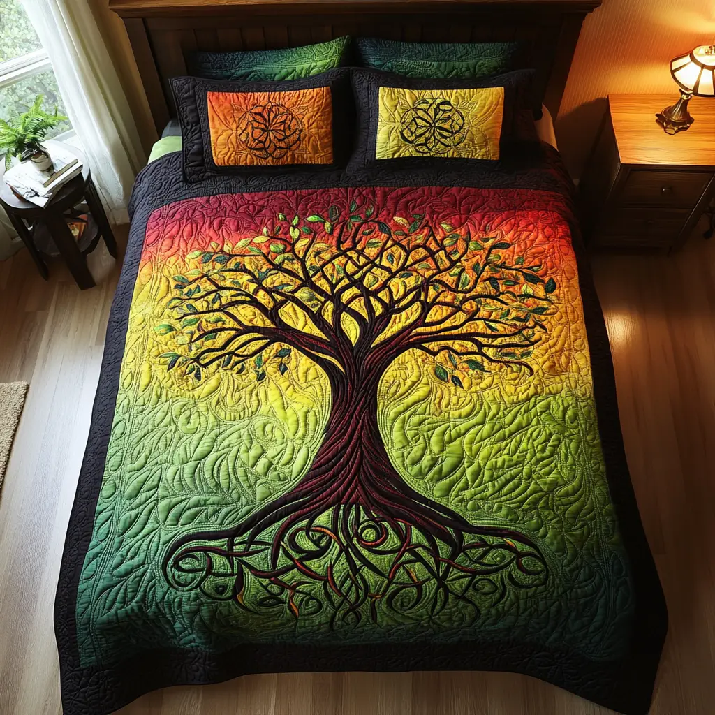 Tree of Life Radiance Duvet Cover Set Quilt Bedding Set Bedspread St Patrick'S Day Birthday Gift Ideas Tree of Life Radiance Duvet Cover Set Quilt Bedding Set Bedspread St Patrick'S Day Birthday Gift Ideas - Image 1