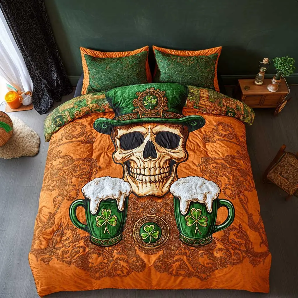 Tribal African Gnome Quilted Bedding Set Bedroom Decor Idea St Patricks Day Presents Idea