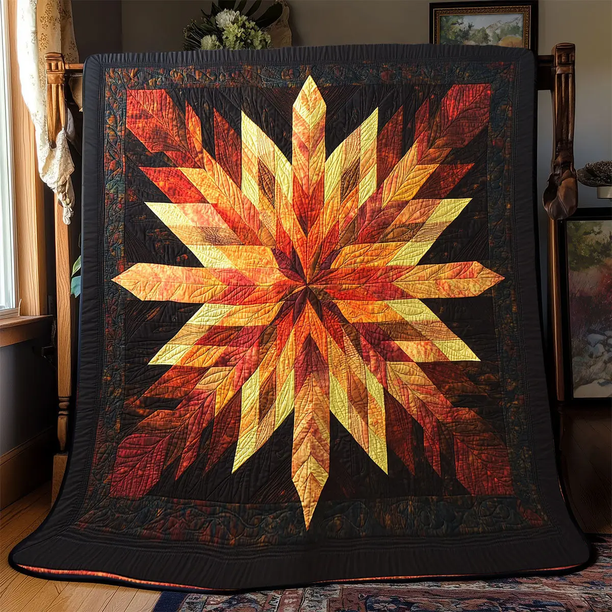 Tribal Fire Quilt Blanket For Couch Mother's Day Gifts For Daughter