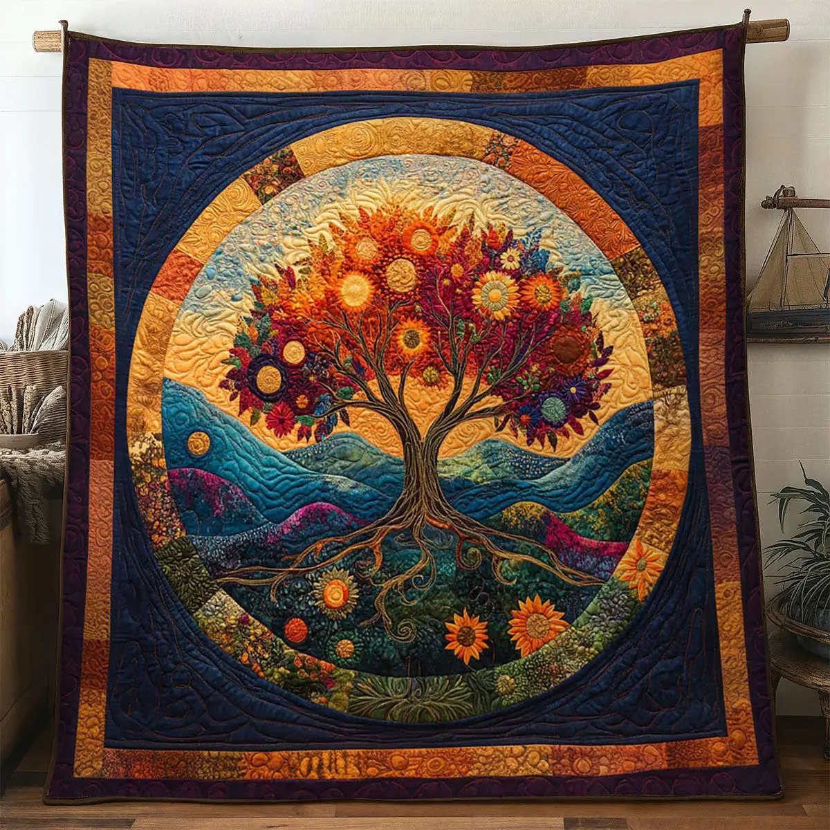 Tribal Tree Of Life Quilt Premium Quilt Blanket Gift for Cozy Winter Nights Tribal Tree Of Life Quilt Premium Quilt Blanket Gift for Cozy Winter Nights - Image 1