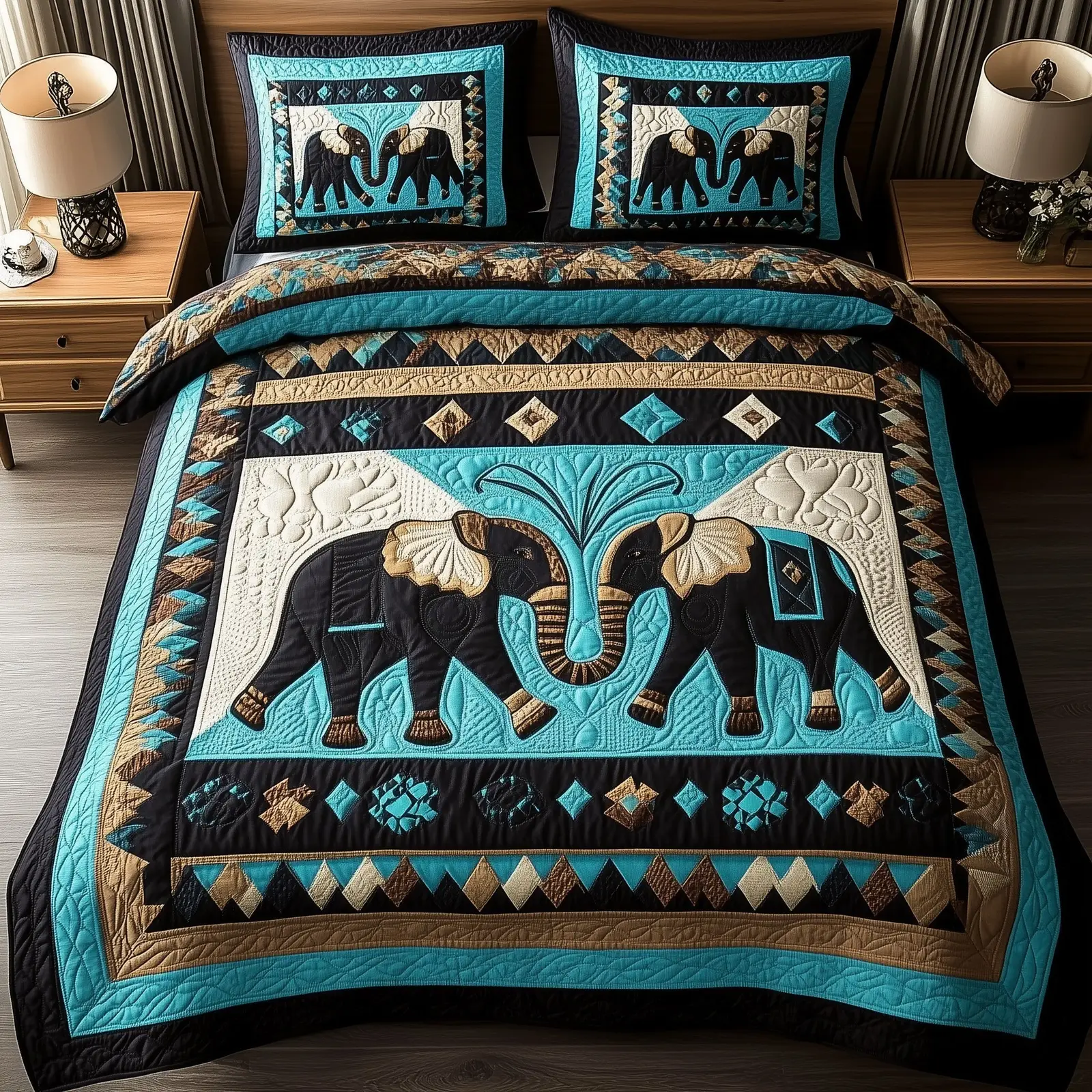 Tribal Tusk Dreams Quilted Bedding Set Anniversary Gift