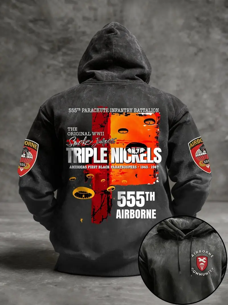 Triple Nickles 555th Airborne Smoke Jumpers Hoodie Military History Pullover Gift For Him