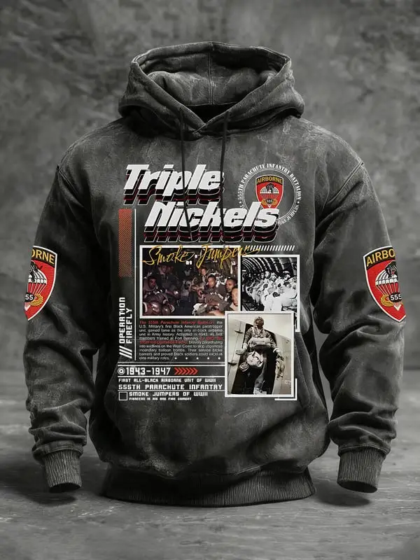 Triple Nickles 555th Parachute Infantry Hoodie Smoke Jumpers Pullover Gift For Brother