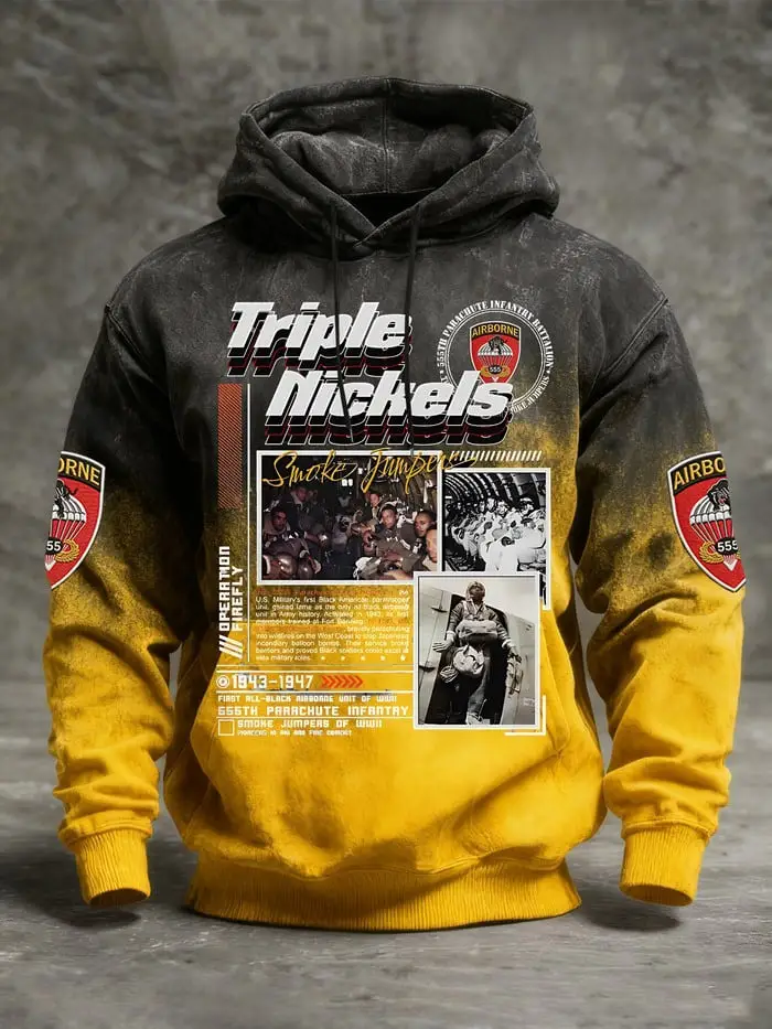 Triple Nickles 555th Parachute Infantry Hoodie Smoke Jumpers Pullover Gift For Him