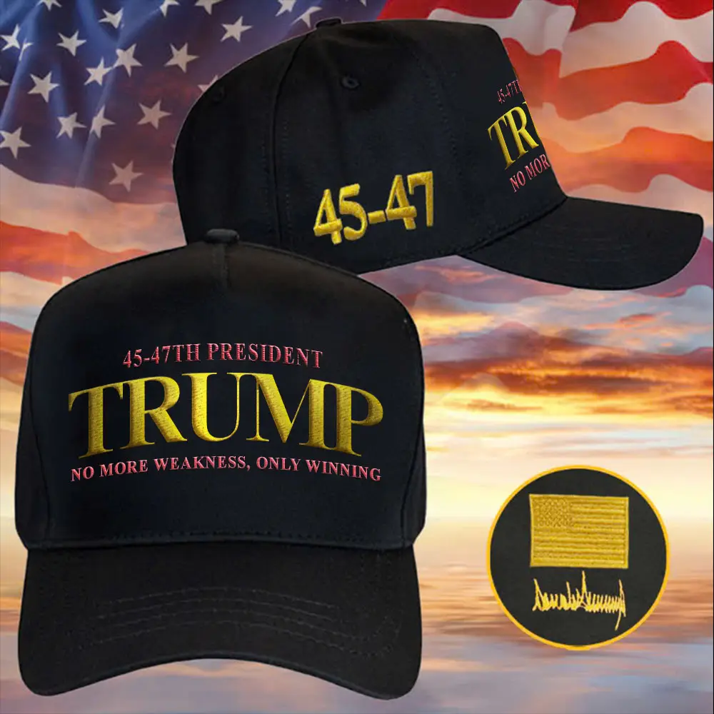 Triumph Victory Black Dark Gold Hat 45-47 Show The Strength Of America With Bold Support Gear