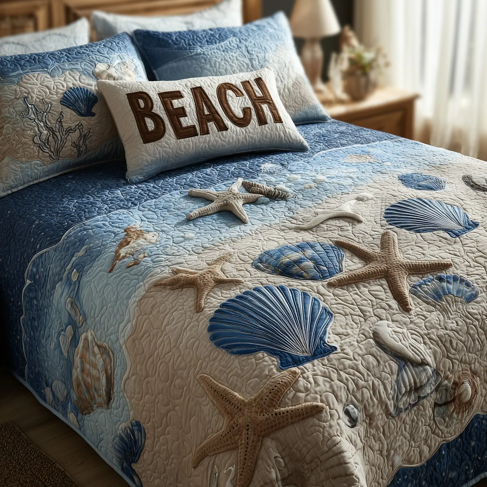 Tropical Beach Quilted Bedding Set Wedding Gift