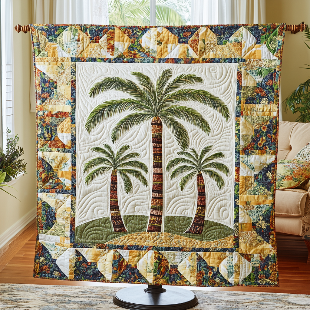 Tropical Bliss Quilted Blanket Home Bedding Decor Christmas Gifts For The Beach Lover