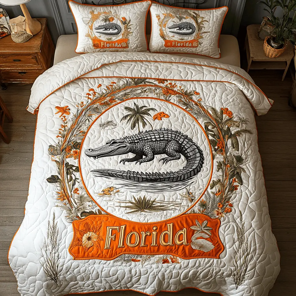 Tropical Predator Quilted Bedding Set Bed Decor Ideas Alligator Gift Ideas Tropical Predator Quilted Bedding Set Bed Decor Ideas Alligator Gift Ideas - Image 1