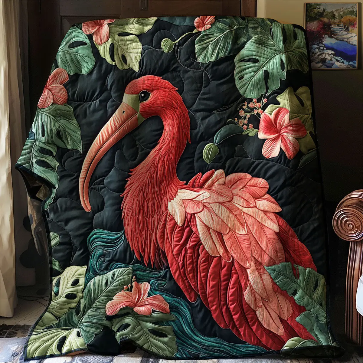 Tropical Scarlet Ibis Quilt Luxury Throw Blankets Mother's Day Gifts For Daughter