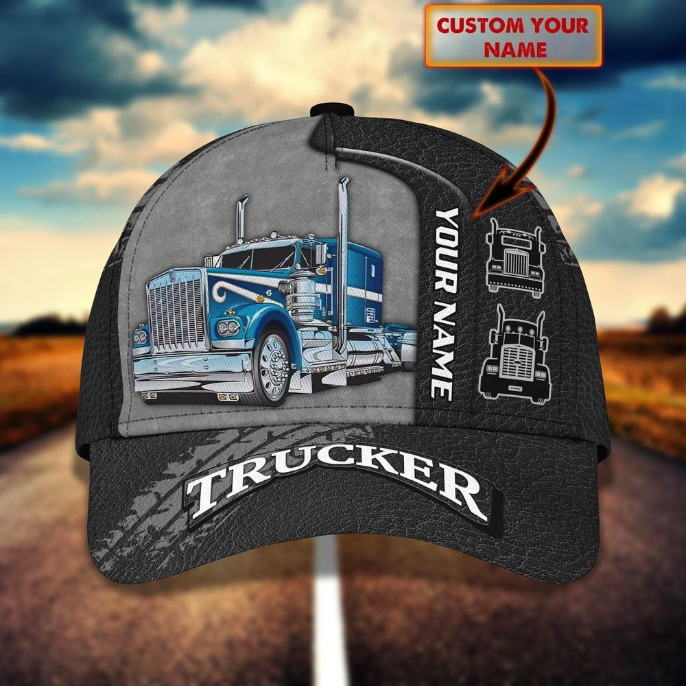 Trucker Blue Customized Name 3D Cap Farm Cap Farmer Baseball Cap Gift For Farmer