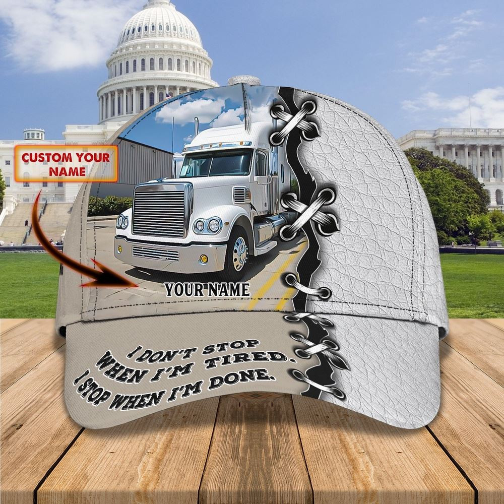 Trucker Don't Stop 2 Customized Name 3D Cap Farm Cap Farmer Baseball Cap Gift For Farmer