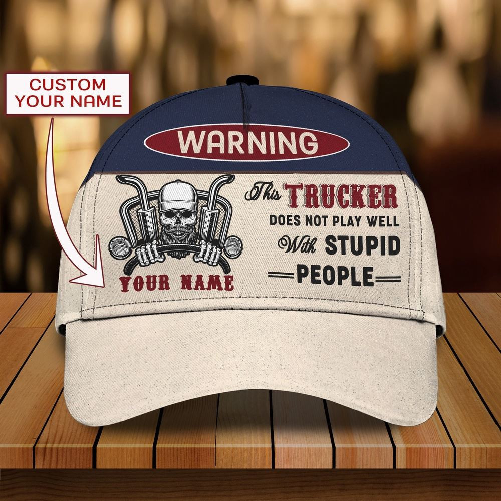 Trucker Warning Customized Name 3D Cap Farm Cap Farmer Baseball Cap Gift For Farmer