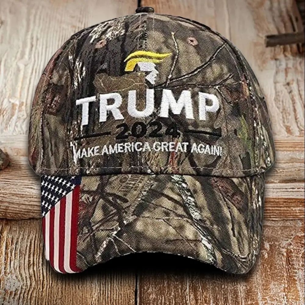 Trump 2024 Make America Great Again Embroidered Camo Hat Trump For President MAGA Hat Gifts