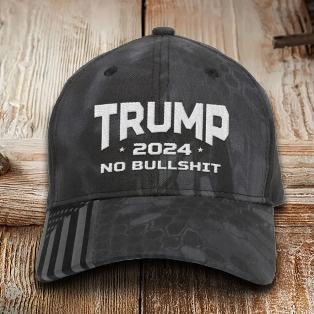 Trump 2024 No Bullsit Embroidered Camo Hat Donald Trump Campaign Patriot Hat Gifts For Dad