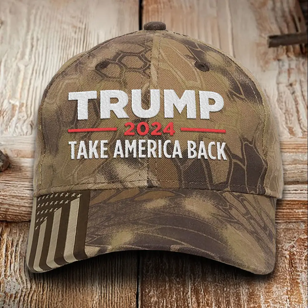 Trump 2024 Take America Back Embroidered Camo Hat President Trump Hat Gifts For Father