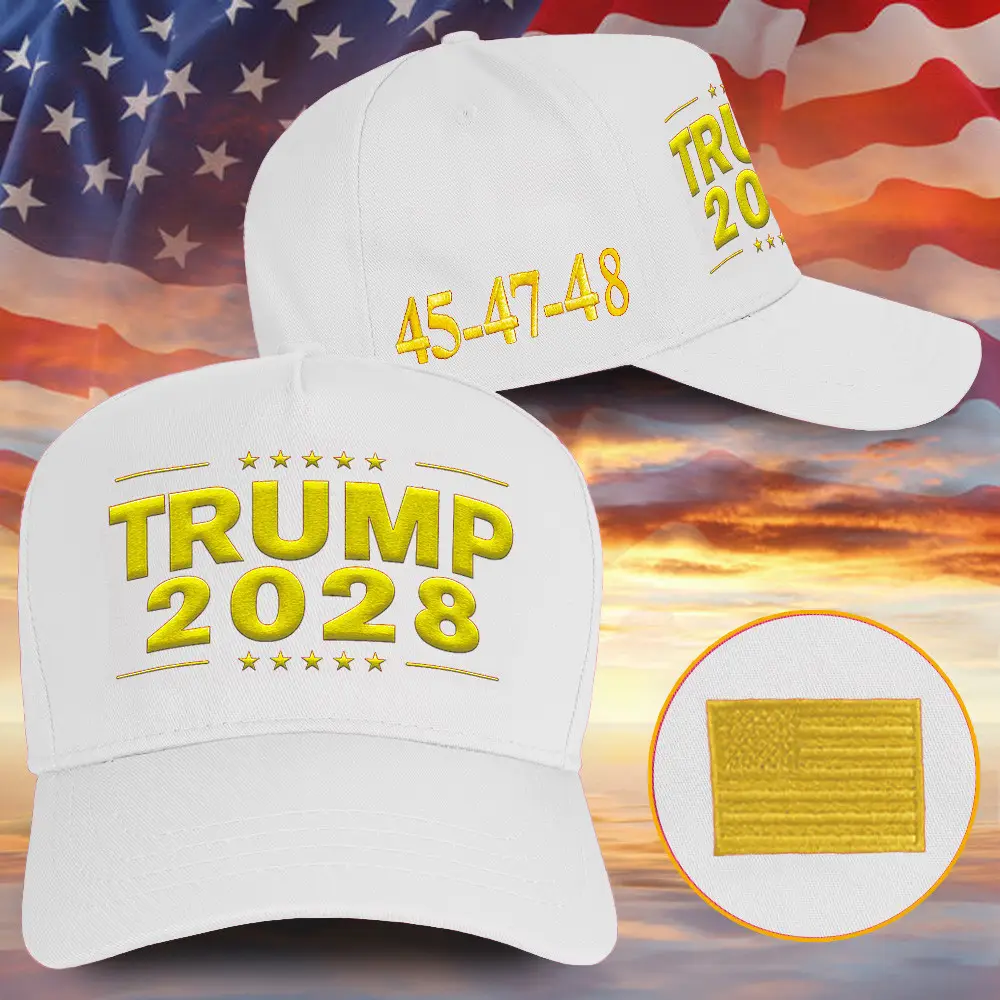 Trump 2028 Hat Embroidered White 2028 Trump Hat Trump Merch Website Top Father's Day Gifts