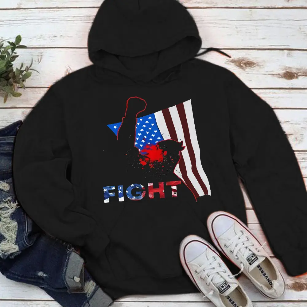 Trump Fight Hoodie Trump Assassination Hoodie Patriot Merch Gifts For Republicans