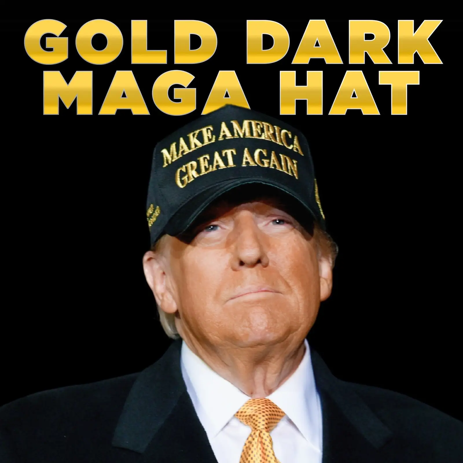 Trump Gold Dark MAGA Hat Black MAGA Hat Never Surrender Elon Musk Donald Trump 2024 Merchandise Trump Gold Dark MAGA Hat Black MAGA Hat Never Surrender Elon Musk Donald Trump 2024 Merchandise - Image 1